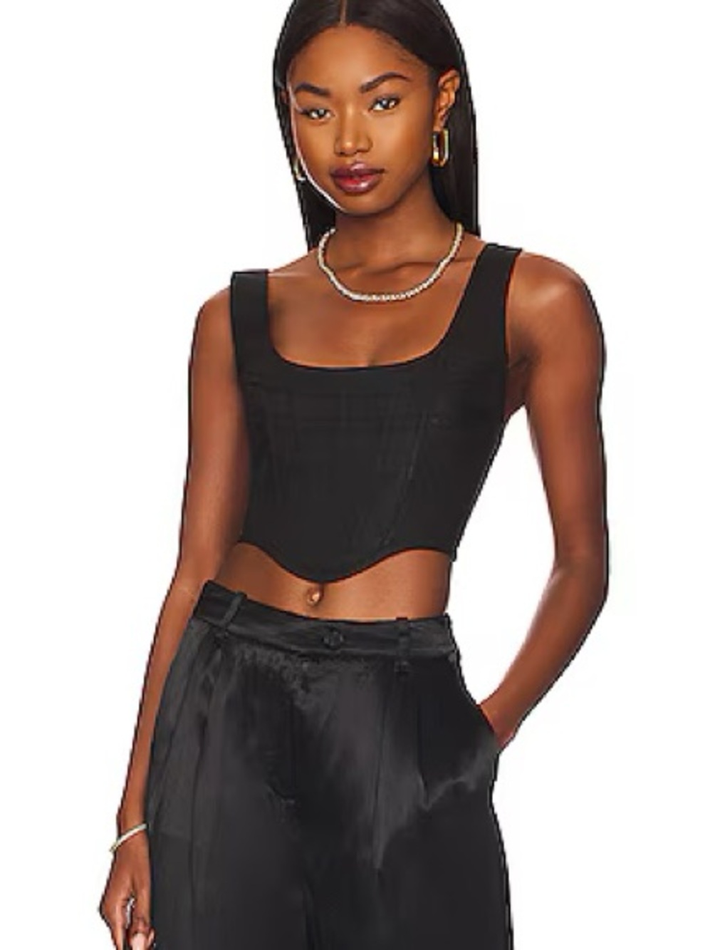 L’Academie Rivers Corset Black Top - S